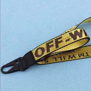 OFF WHITE lanyard with matte black clip